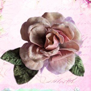 Pink Velvet Rose Brooch Vintage-style Romantic
